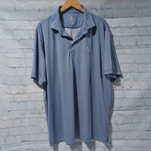 RHOBACK Golf Performance Polo Shirt Men's XXL Blue White Dogstooth Houndstooth